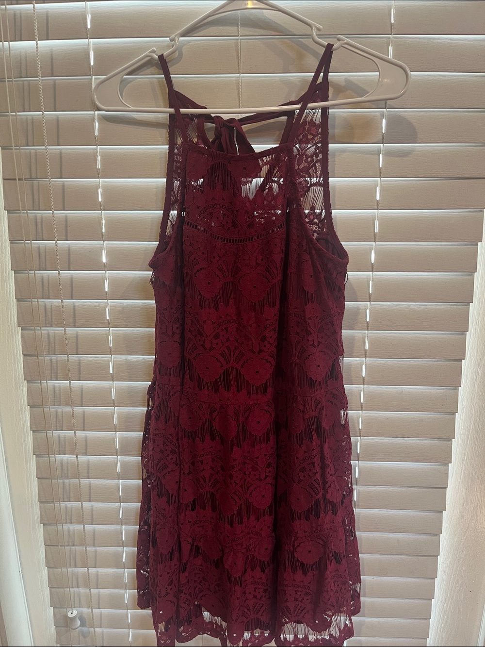 Speechless Burgundy Lace Mini Dress
